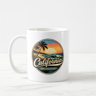 Vintage California Sunset - Retro 80s Surf Kaffeetasse