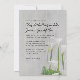 Vintage Calla Lilien Hochzeitsaufenthalte Einladung