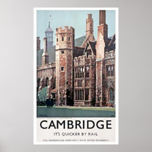 Vintage Cambridge University Art Print Poster