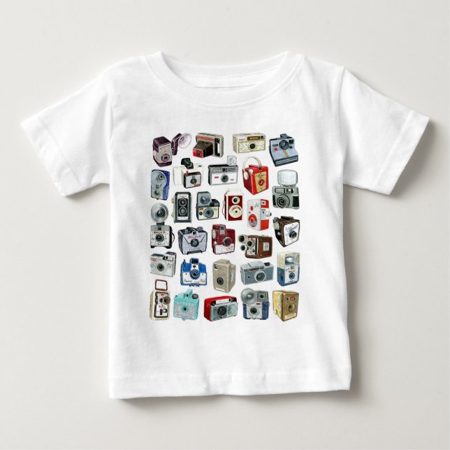 Vintage Camera-Montage Baby T-shirt (Vorderseite)