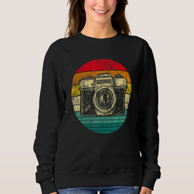 Vintage Camera Photography  Retro Photographer Gra Sweatshirt (Vorderseite)