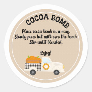 VINTAGE CAMION CHUTE Bombe de cacao, étiquette de