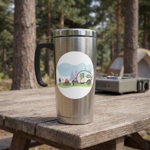 Vintage-Camper-Sticker Runder Aufkleber