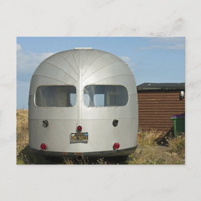 Vintage Camper-Trailer-Postkarte Postkarte (Vorderseite)