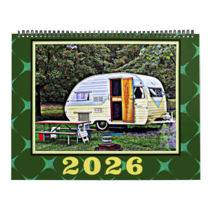 Vintage-Camper und Retro-Wohnwagen-Reisen Kalender