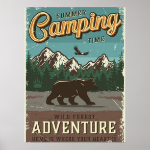 Vintage-Camping-Abenteuer Poster