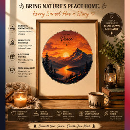 Vintage-Camping-Sonnenuntergangs-Plakat | Rustikal Poster