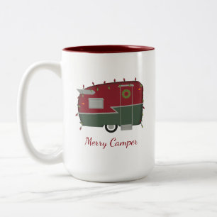 Vintage-Camping-Weihnachts-Feiertags-Tasse Zweifarbige Tasse