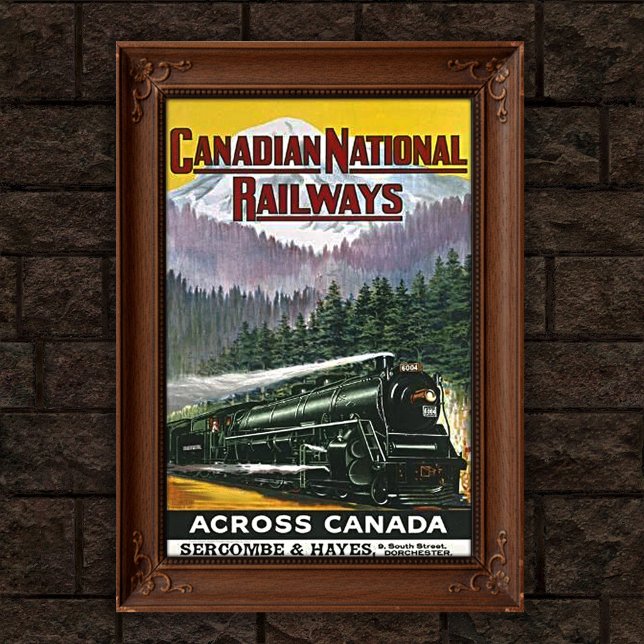 Vintage Canadian Rockies Steam Train Advertising Poster (Von Creator hochgeladen)