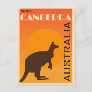 Vintage Canberra Australien Känguru Reise Postkarte