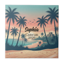 Vintage Cancun 2026 Tropical Beach Sunset