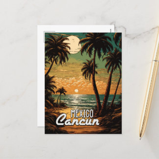 Vintage Cancun Mexiko Poster Kunst Reise Feiertagspostkarte