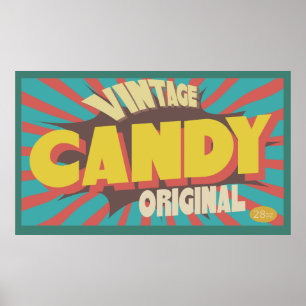 Vintage Candy poster art rétro