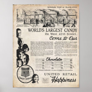 Vintage Candy Store Wall Print Poster