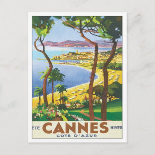Vintage Cannes Côte d'Azur Postkarte