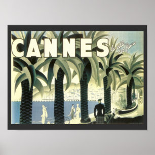 Vintage Cannes-Reise-Anzeige Poster