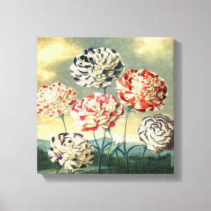 Vintage Canvas mit Blumenmuster Leinwanddruck