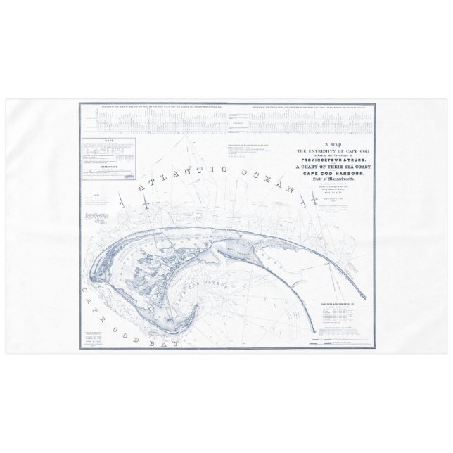 Vintage Cape Cod Map der Provinz Tischdecke (Vorderseite (Horizontal))