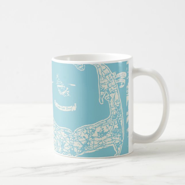 Vintage Cape Cod Map Kaffeetasse (Rechts)