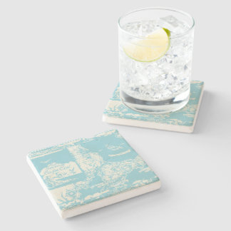 Vintage Cape- Codkarte Steinuntersetzer