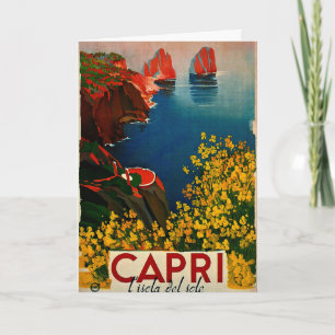 Vintage Capri L'Isola del Sole Italien Karte