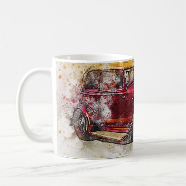 Vintage Car Abstrakt Graphic Kaffeetasse (Links)