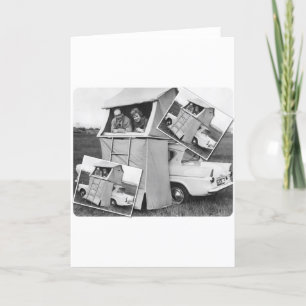 Vintage Car Camping Caravan Karte