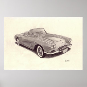 Vintage Car: Chevrolet Corvette Poster