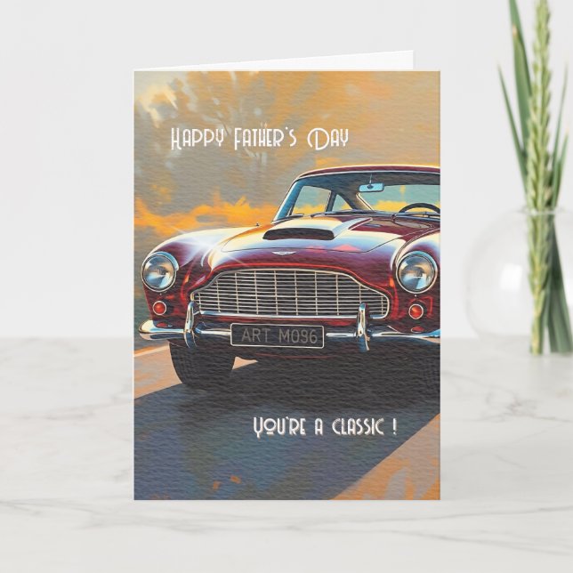 Vintage Car Father's Day Card Karte (Vorderseite)