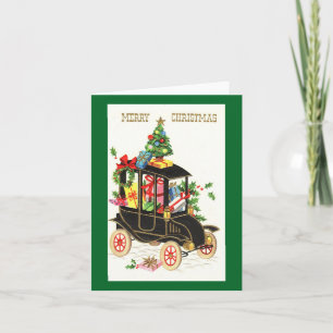 Vintage Car Frohe Weihnachten Karte