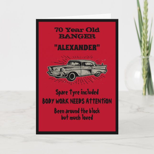 Vintage Car Geburtstag Mein eigenes sonniges Rot Karte (Vorderseite)