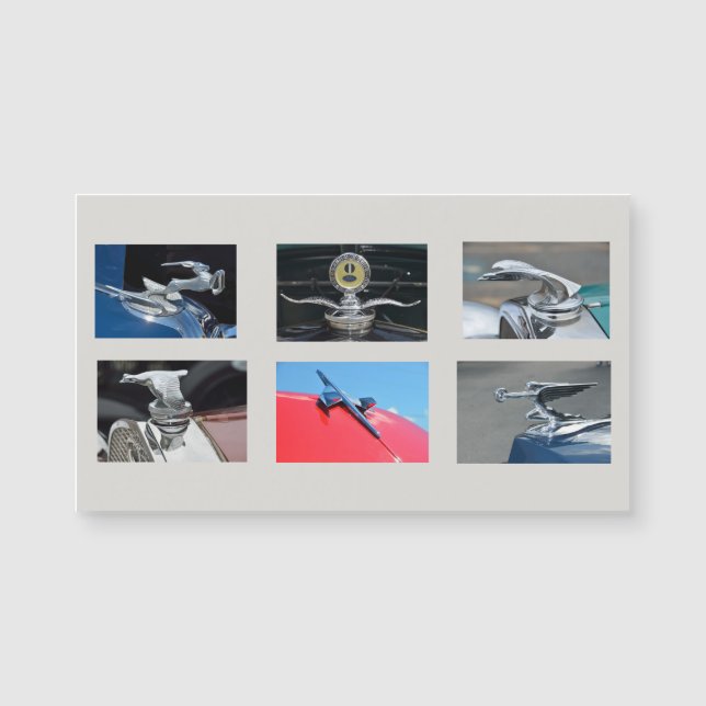 Vintage Car Hood Ornamente Magnetkarte (Vorderseite)