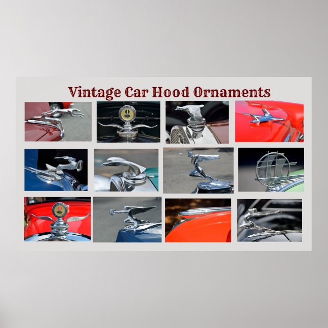 Vintage Car Hood Ornaments Poster (Vorne)