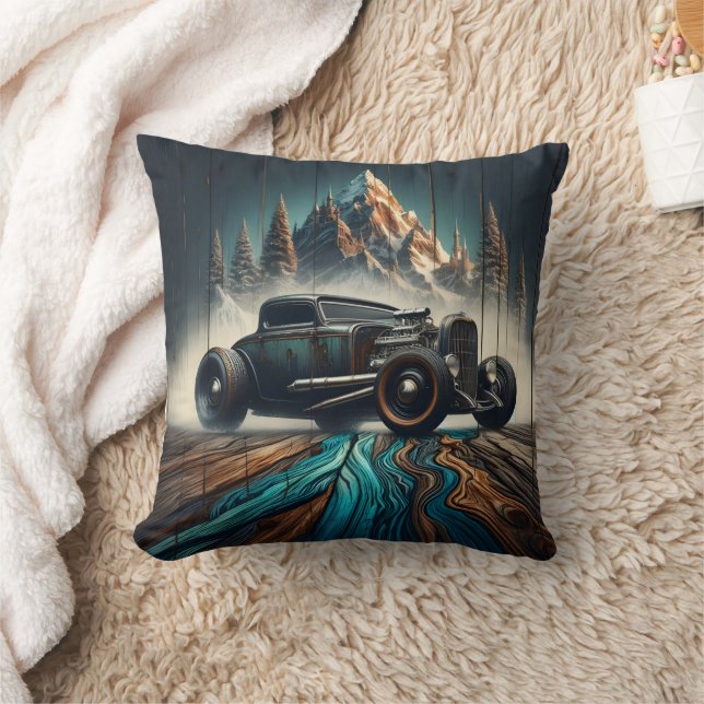 Vintage Car im Mendrisiotto Kissen (Decke)