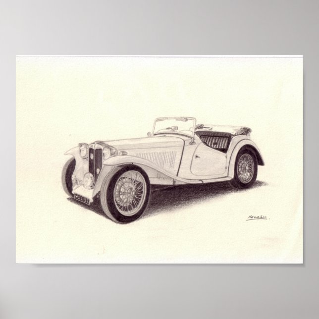 Vintage Car: MG TC Poster (Vorne)