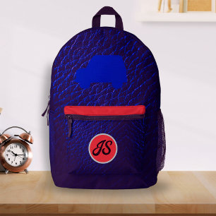Vintage Car Monogram Navy Lefty School Gear Boys Bedruckter Rucksack
