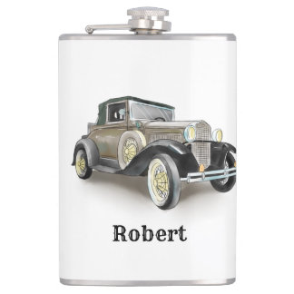 Vintage Car - Name hinzufügen - Flasche Flachmann