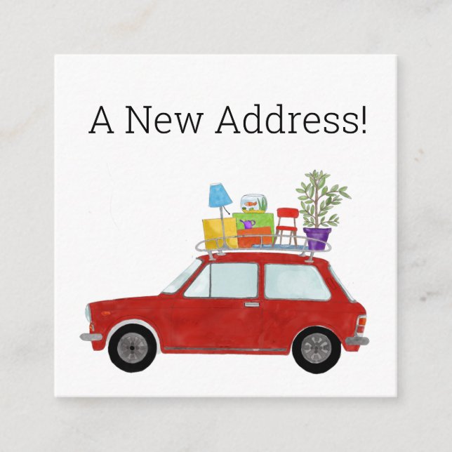 Vintage Car Neue Adresskarte Begleitkarte (Vorderseite)