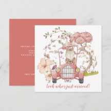 Vintage Car Niedlich Bunny Girl Ankündigung