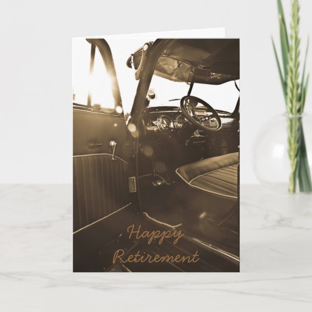 Vintage Car Pensionskarte Karte (Vorderseite)