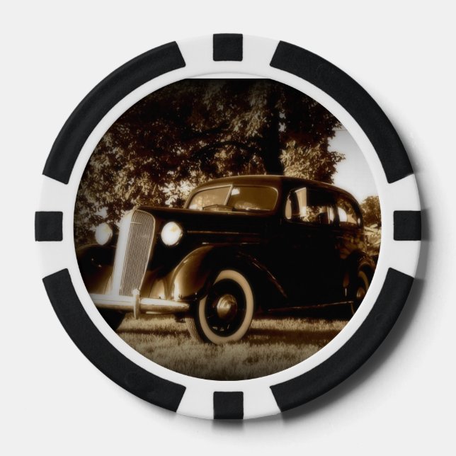 Vintage Car Poker Chip Set (Vorderseite)
