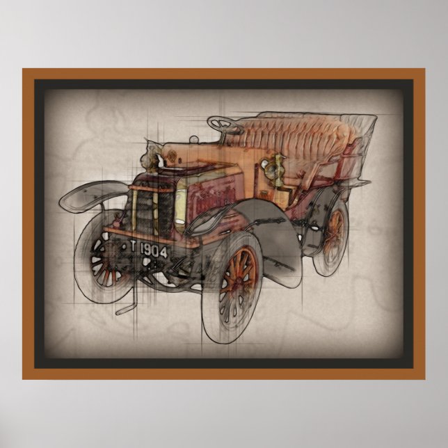 Vintage Car Poster (Vorne)