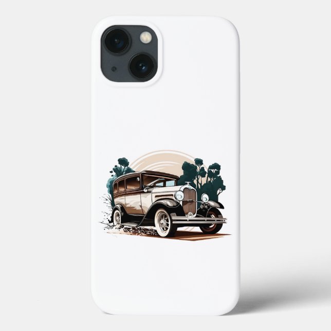 Vintage Car - Retro Auto Elegance iPhone Case (Rückseite)