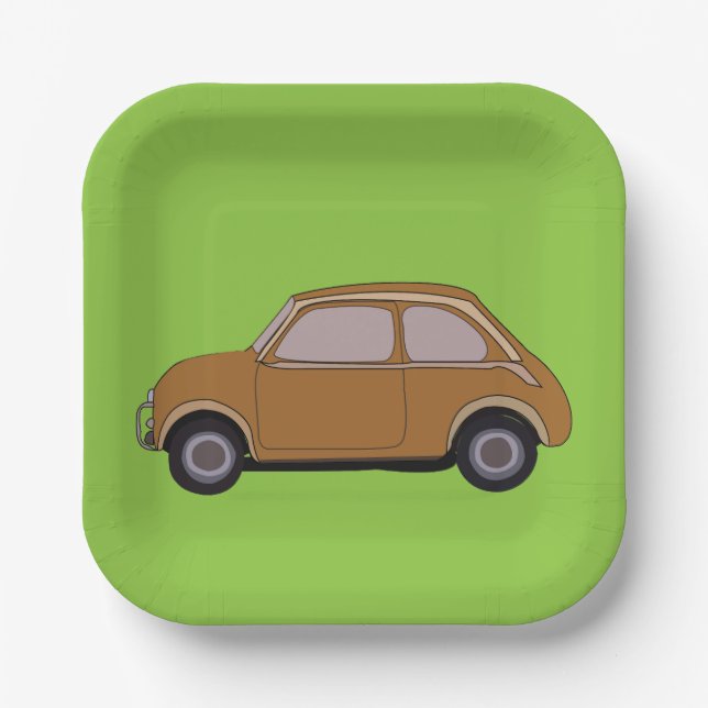 Vintage Car Retro Party Papierplatte Pappteller (Vorderseite)