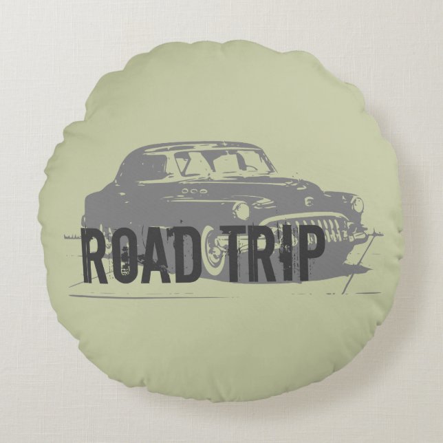 Vintage Car Rundes Kissen (Vorderseite)