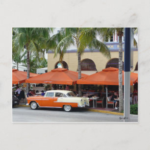 Vintage Car South Beach Florida Postkarte