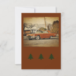 Vintage Car T-Bird Ferienwohnungskarte Karte