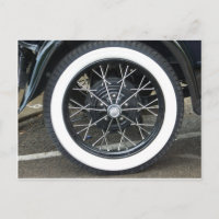 Vintage Car Tire Post Card