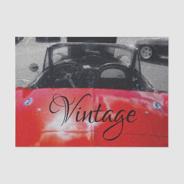 Vintage Car Tissue Paper Seidenpapier (Vorderseite)