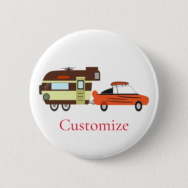Vintage Car und Camper Thunder_Cove Button (Vorderseite)